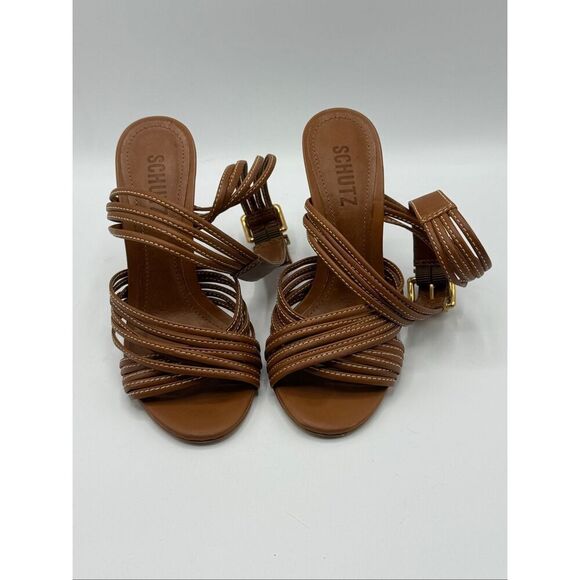 Schutz Marcela Strappy Heeled Leather Sandals - Women’s US 5.5B / - Picture 3 of 9